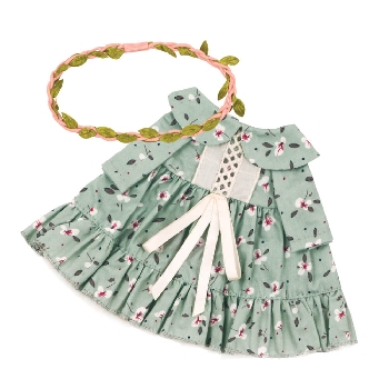 Платье в стиле шебби-шик и венок с листиками